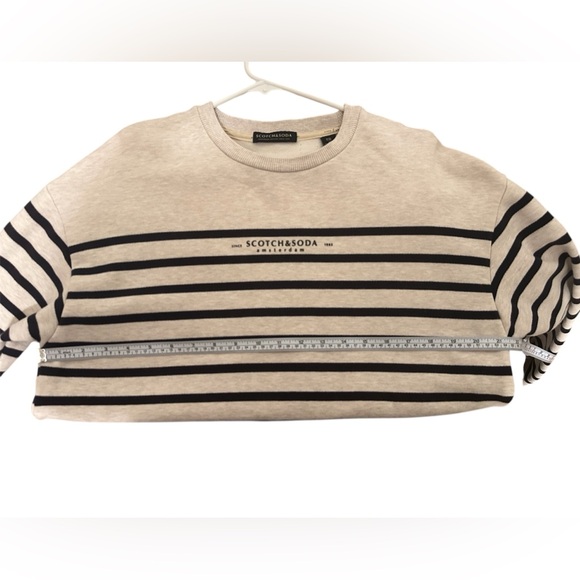 Scotch & Soda Cream and Black Crewneck Sweater Timeless Stripes - Picture 7 of 10
